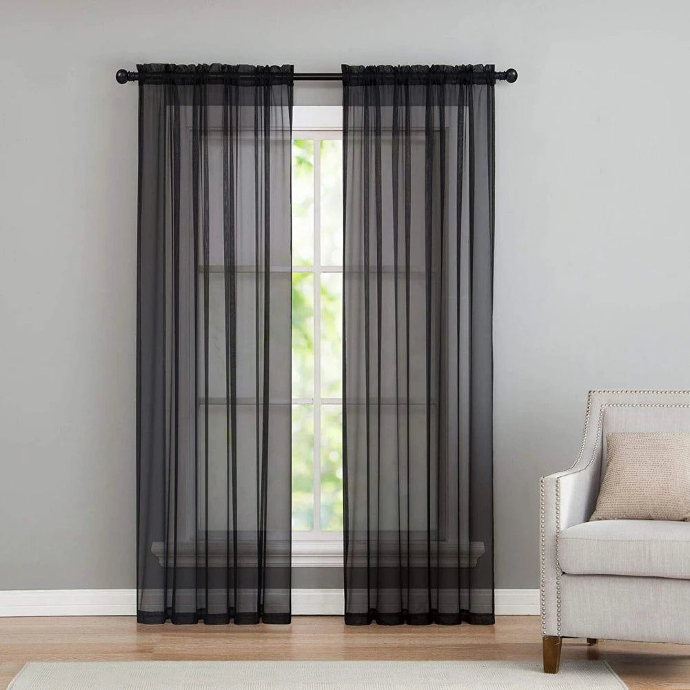 1 Panel Faux Linen Textured Lilac Semi Sheer Curtains for Living Room Kids Room Bedroom Light Filtering Voile Curtain - Happy Home Retreat