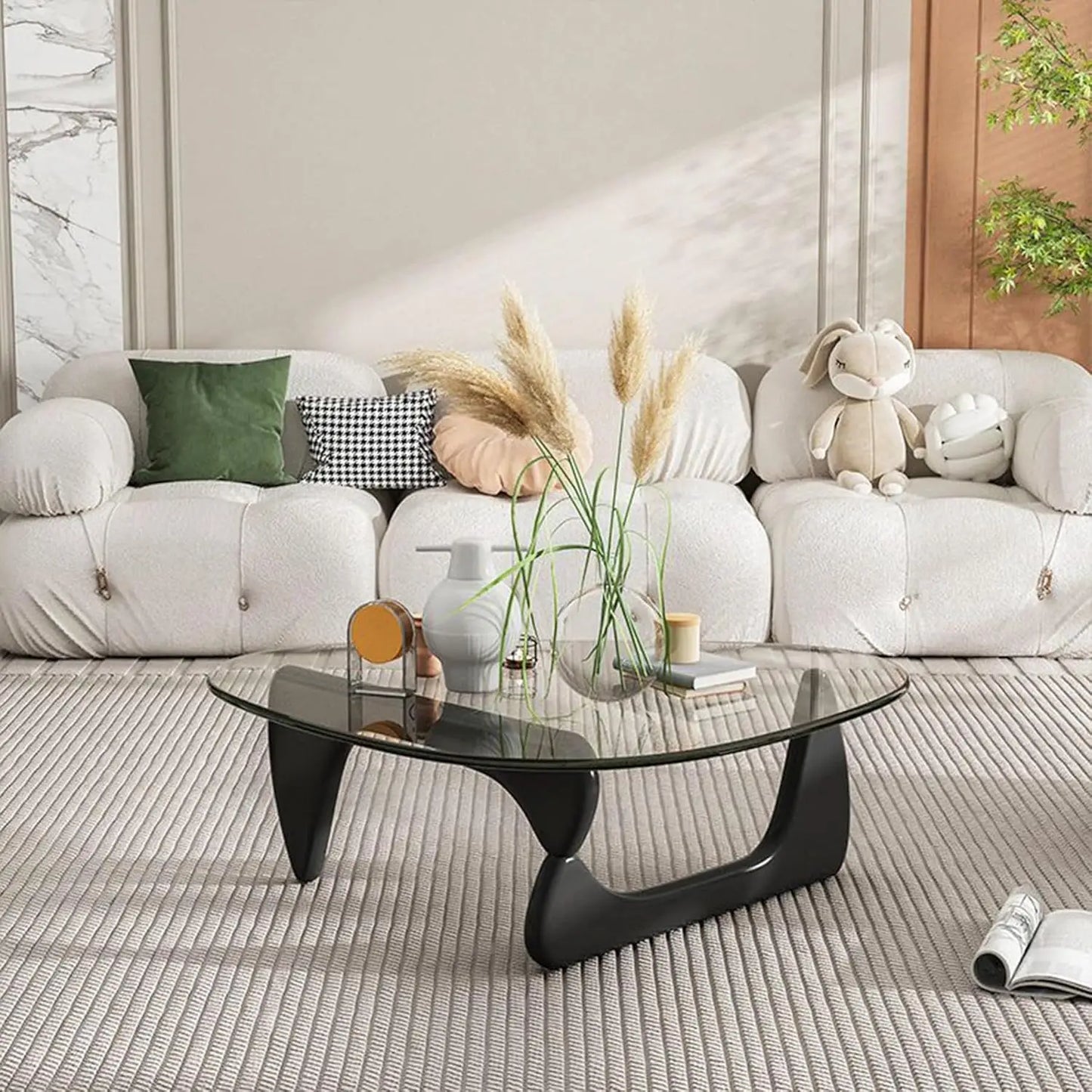 Triangle Glass Coffee Table - Happy Home Retreat