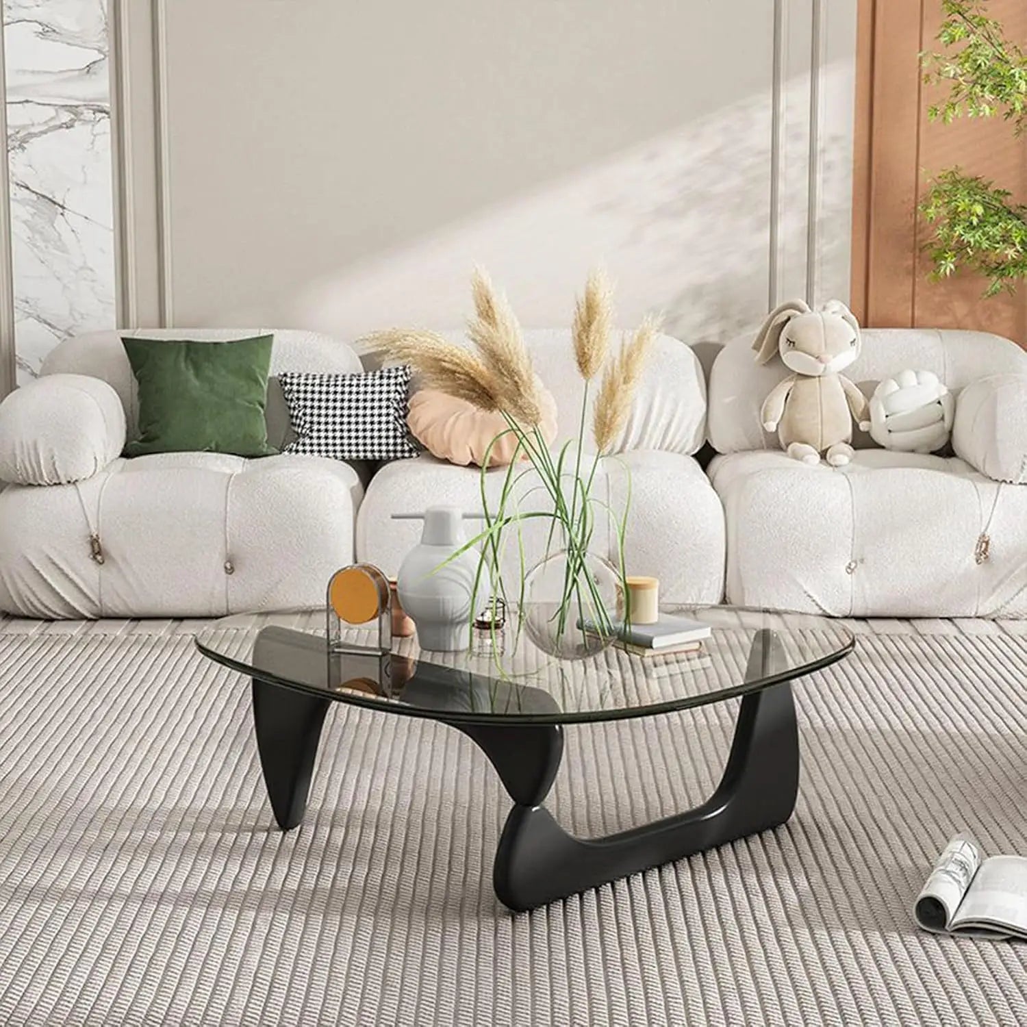 Triangle Glass Coffee Table - Happy Home Retreat
