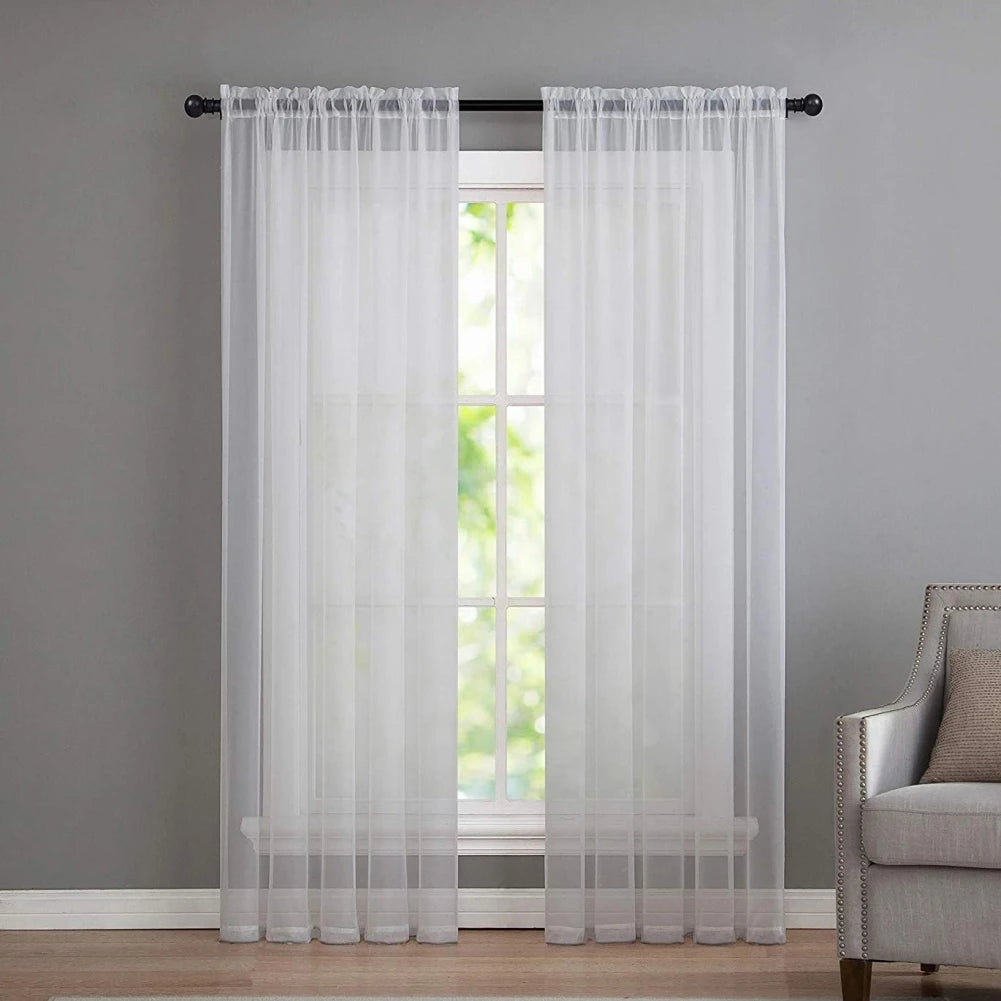 1 Panel Faux Linen Textured Lilac Semi Sheer Curtains for Living Room Kids Room Bedroom Light Filtering Voile Curtain - Happy Home Retreat