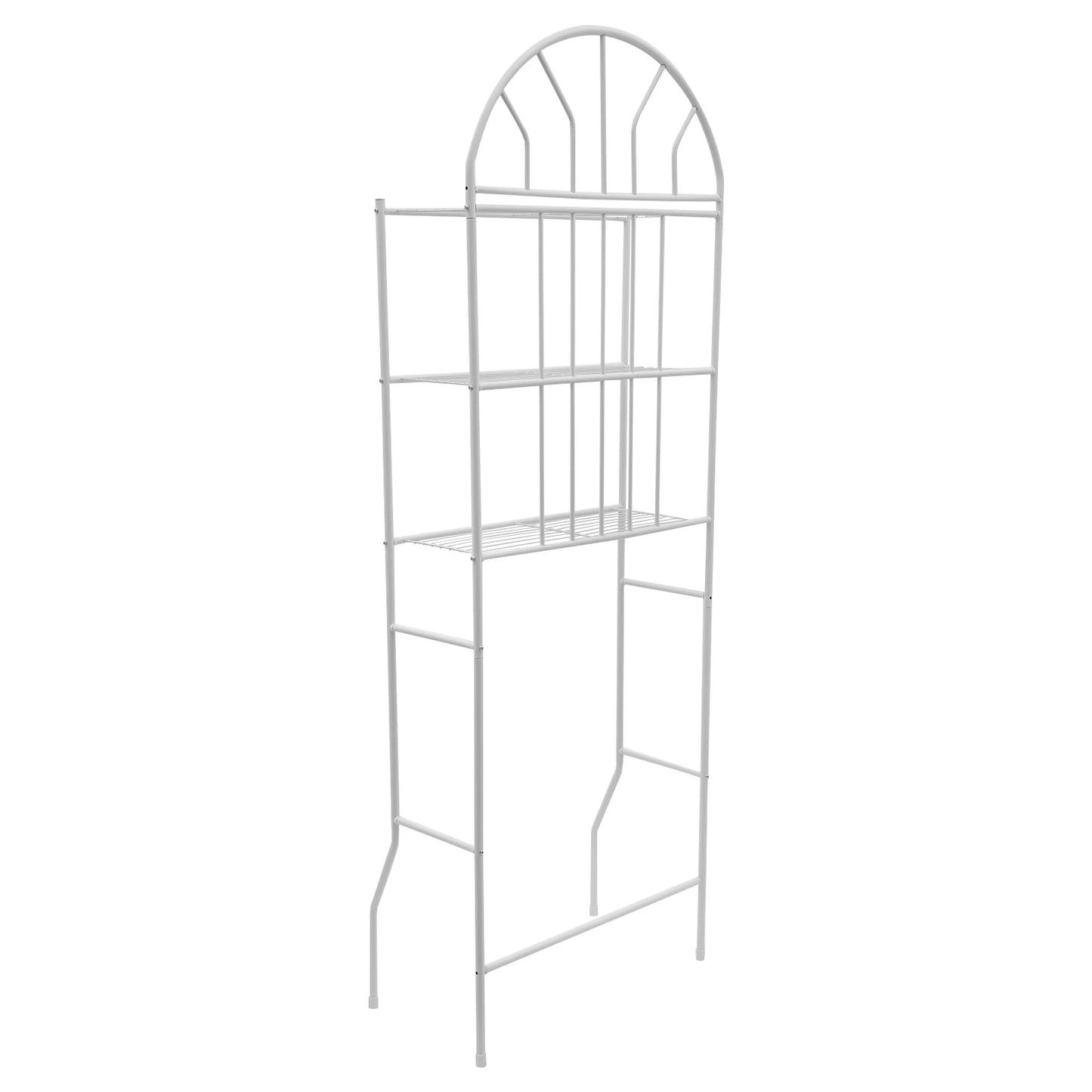 3-Tier Toilet Storage Rack Floor Standing Bathroom Organizer Shelf Easy to Clean 24.8 x 13.39 x 69.69 Inches - Happy Home Retreat