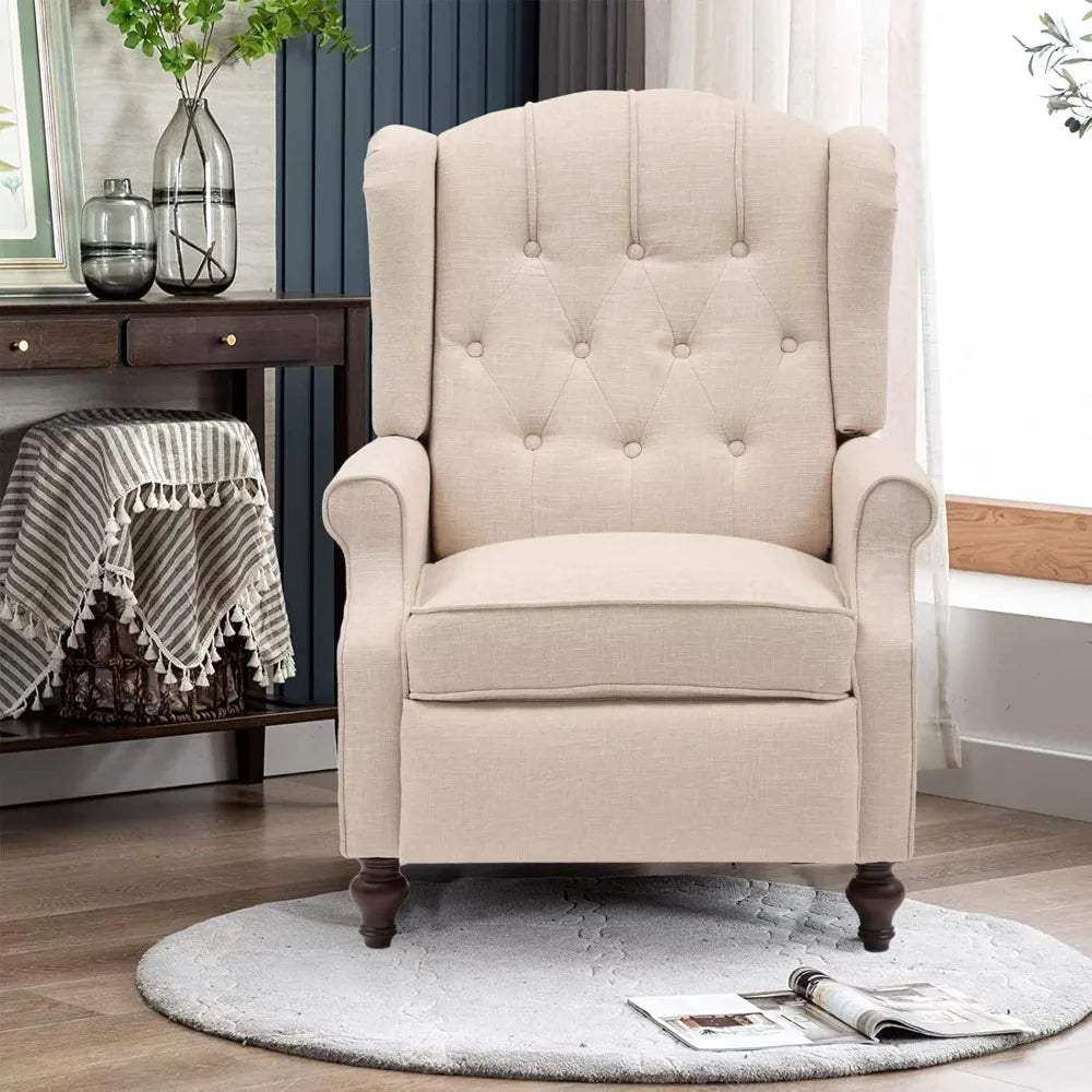 Beige Recliner Chair With Massage And Heating Armchair - Happy Home Retreat