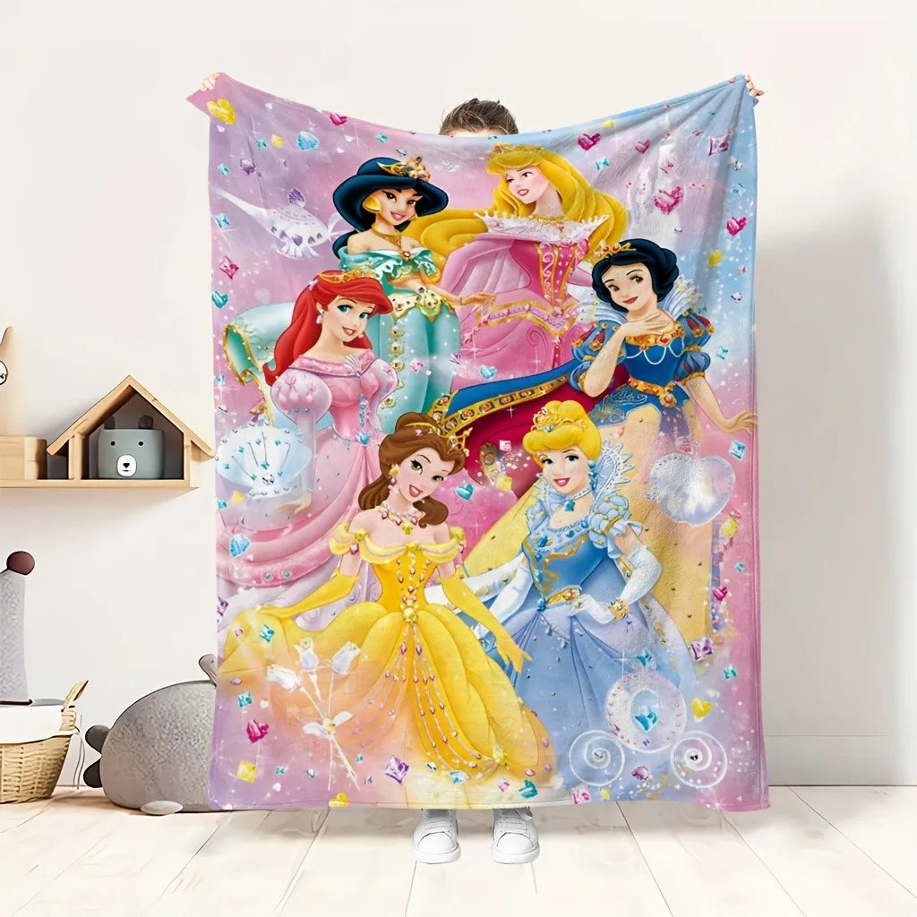 Disney Princess Blanket for Kids Multifunctional Soft Polyester Blanket for Home Outdoor Travel Camping and Naps - Happy Home Retreat