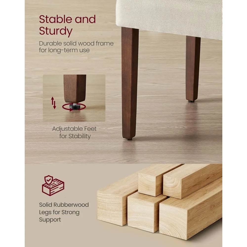 Dining Chairs Set of 4 Parsons Chairs Thick Seat Removable Fabric Cover High Back for Kitchen Bedroom 22.8 x 18.9 x 39.4 Inches - Happy Home Retreat